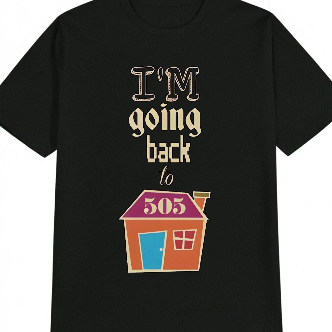 

Men S Casual I m Going Back to 12.83meter House Print T-Shirt - Crew Neck, Short Sleeve, Summer Tee with Vibrant House Design, Perfect Gift for Men L чёрный