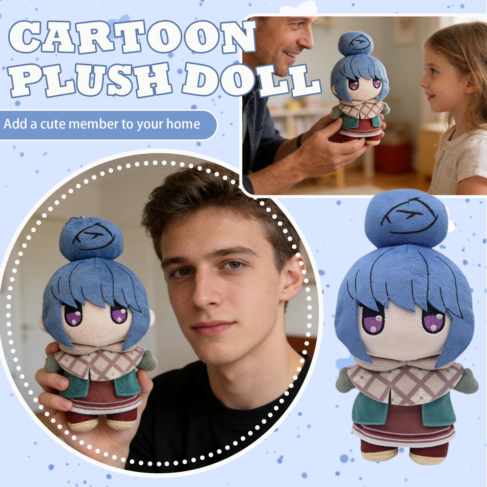 

25CM Blue Head Cute Plush Toy One Size синій