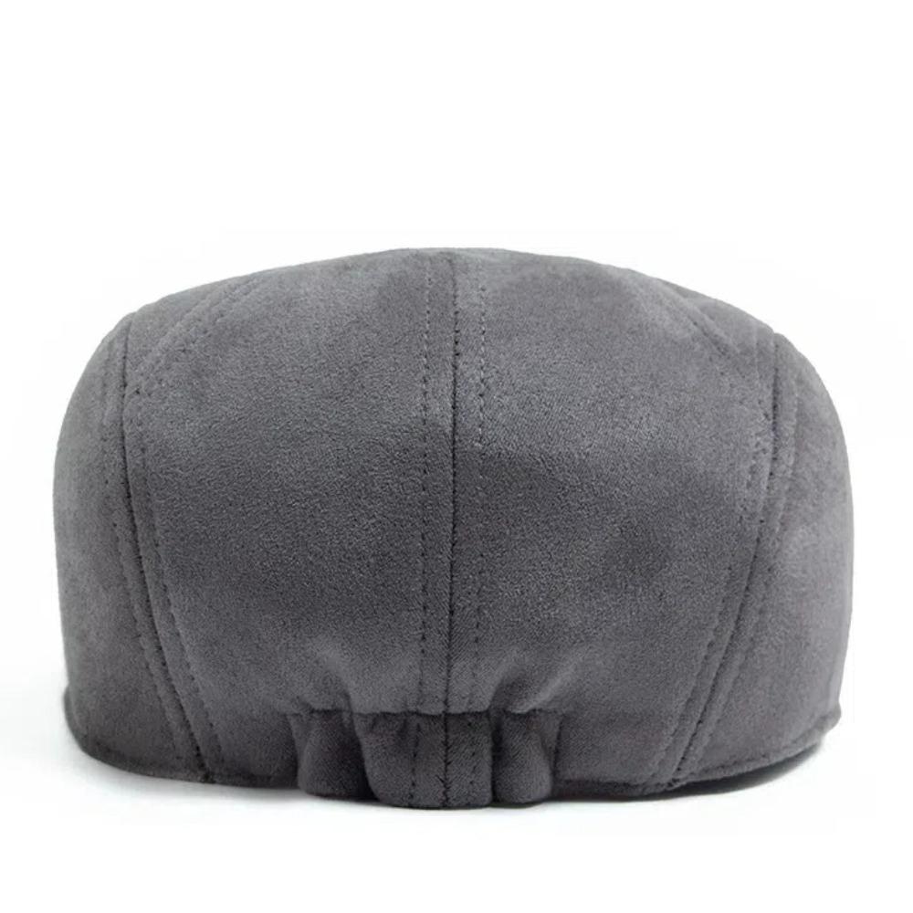 Short Brim Winter Beret Cap Smooth Women Artist Hat Curved Brimmed Hat Suede Painter Cap  Women