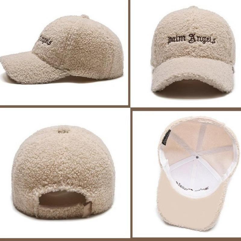 New lamb plush cap autumn and winter big head circumference shows a small face thickened warm baseball cap women's hat