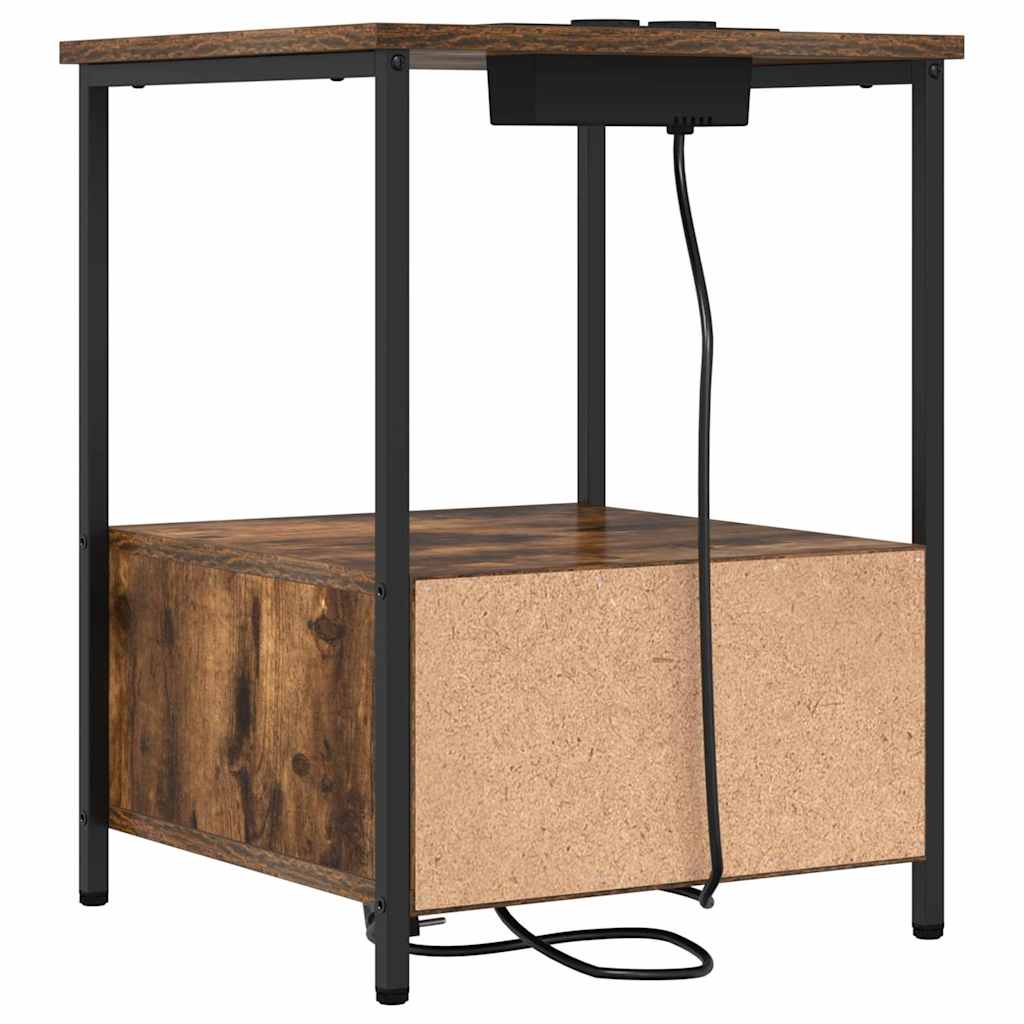 Nightstand Smoked Oak 42 x 41 x 56 cm Engineered Wood