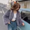 Autumn and winter gray Toka fox fur fur fur coat double-breasted women's clothing large size loose plush clothes