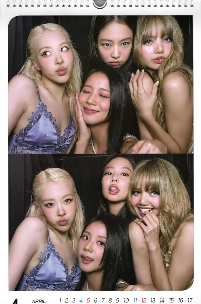 Black Jisoo Large Wall Calendar 2026 Sticker Pink, Jennie, Lisa, Rosé, Merchandise, (Reiwa 8) + Set, K-POP