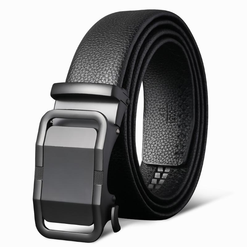 Men's Belt Genuine Leather Belt Young Man's Automatic Buckle Leather Belt Business Casual Belt Men