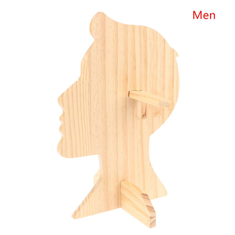 Sunglasses Shelf Display Stand Counter Glasses Storage Shelf Wooden Boys And Girls Head Mold Desktop Glasses Holder