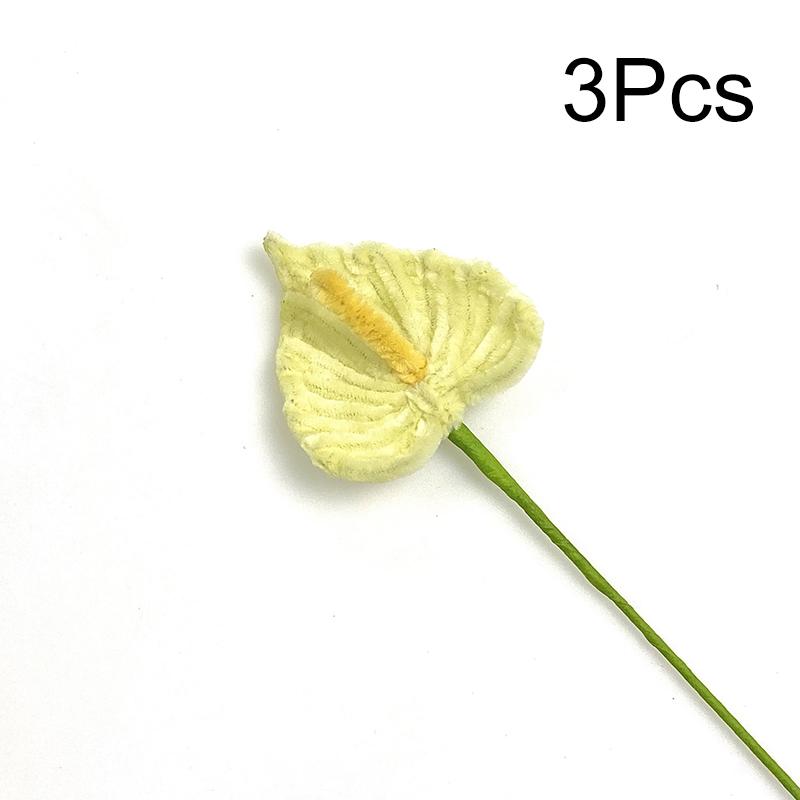 

3Pcs Pipe Cleaner Flower Finished Artificial Chenille Stems Home Decor Flamingo Palm Handmade