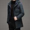 2025 Men's Trendy Hooded White Duck Down Jacket: Warm, High-Quality, and Business Casual Long Winter Coat