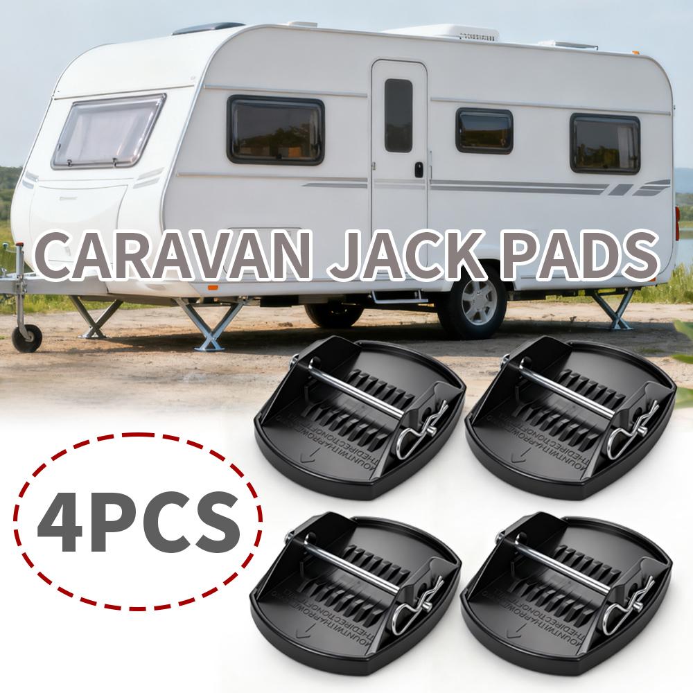 4Pcs RV Trailer Jack Pads Rv Motorhome Accessories Leveller Wheel Foot Leg Support Adapter Camping Accessories Caravan Equipment