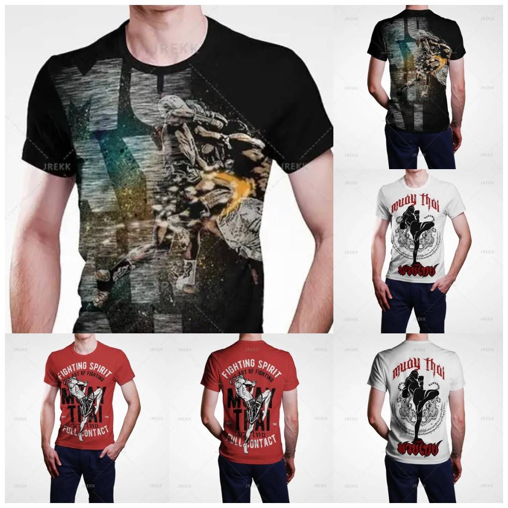 Tiger Muay Thai Kick Boxing T-Shirt 3D Print Unisex Women Men Thai Boxing Sports Gym Kids Streetwear Short Sleeves Quick Dry Round Neck