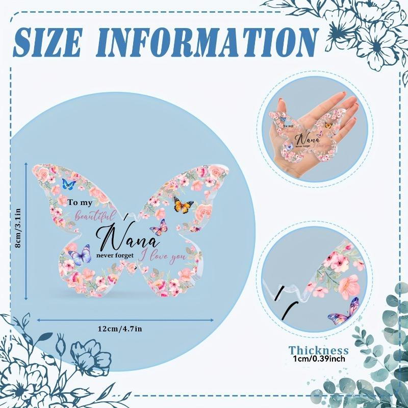 2D Flat Best Grandma Definition Butterfly Acrylic Desk Decor Plaque, Suitable for wall decoration, porch, room, villa, accents Home, Hallway, or Workp