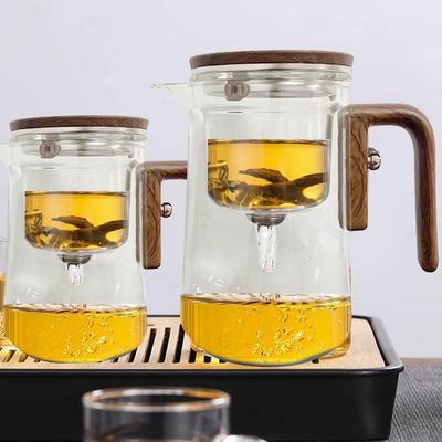 Glass Tea Pot Kettle Infuser 520ML/720ML Teapot Water Separation Inner Magnet One Click Magnetic Switches Tea Filtration Cup Set