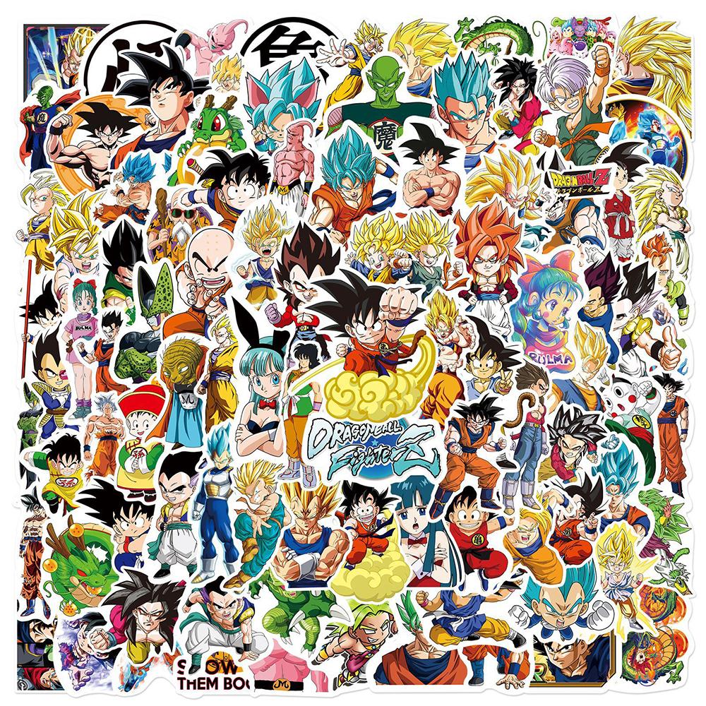 50/100pcs Japanese Anime Dragon Ball Stickers Cool Cartoon Son Goku Decals Laptop Phone Luggage Classic Manga Sticker Decoration