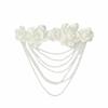 Hand Sewn Beaded Applique Satin Fabric Fabric Flower Fashion Satin Ornament  Gown Trim