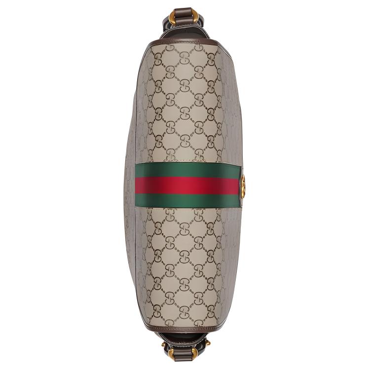 Gucci Ophidia Magnetic Closure Flap Adjustable Shoulder Strap Canvas And Leather Large Crossbody Bag Men bags Beige Ebony 792119-FACJQ-9741