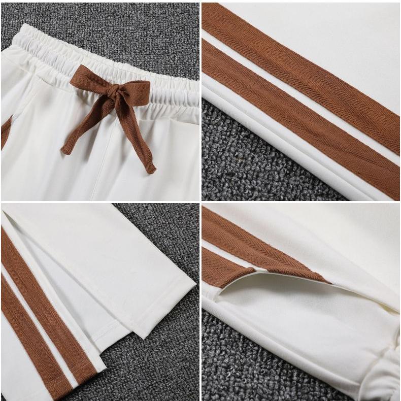 Moda Nuovo Primavera Estate Donna Pantalone Sportivo Casual Tinta Unita Largo Vita Alta Coulisse Tasche Coreano Gamba Larga Dritto Pantalone 2023