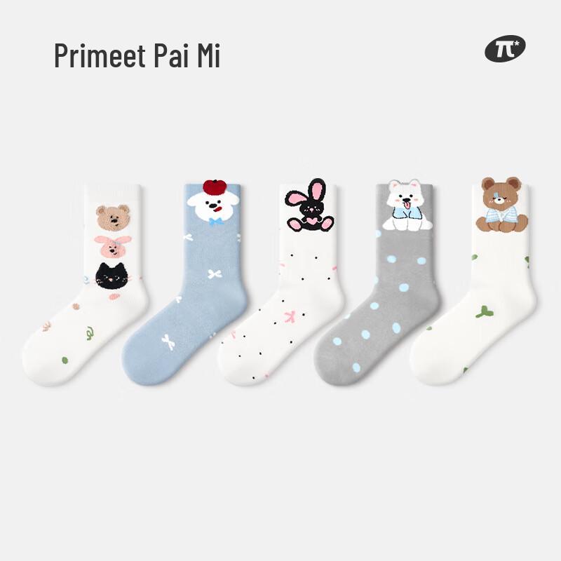 PRIMEET Women s Multi-Season Mid-Calf Socks 5-Pack One Size (EU 36-39)