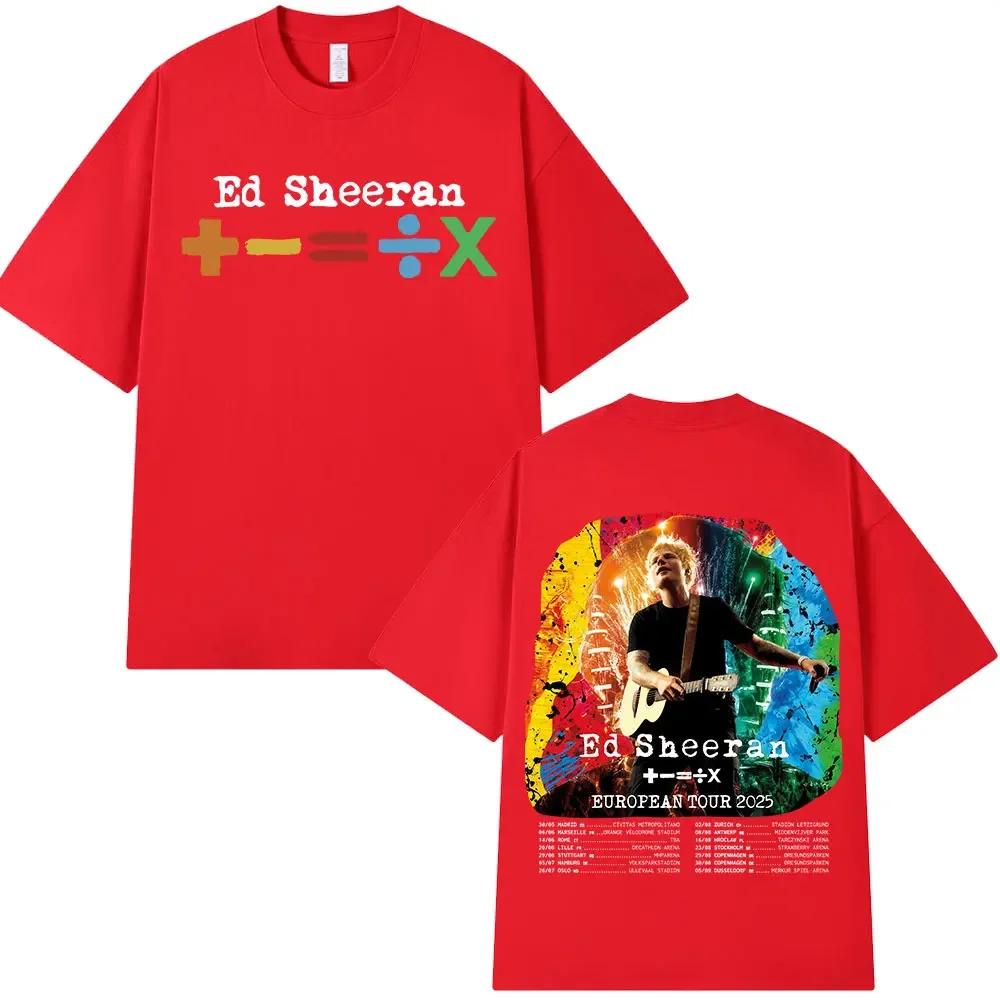 Ed Sheeran European Tour 2025 T Shirts Unisex Unisex Clothing Summer Cotton Casual Short Sleeve Tshirt Fashion Oversized Tee Shirt
