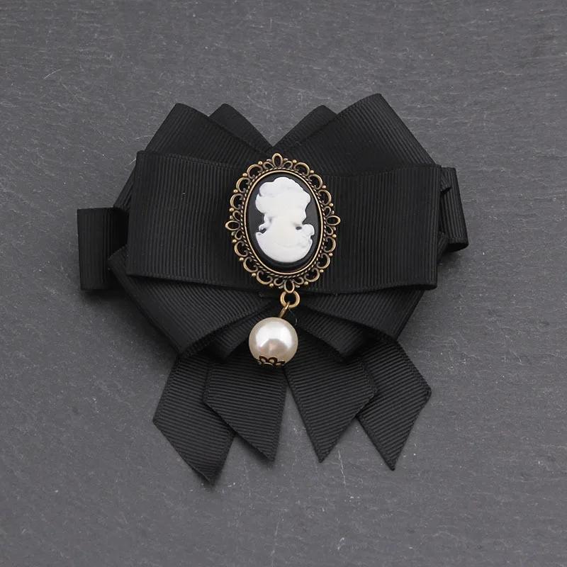 Men Retro Bow Brooch Ribbon Rhinestone Bowknot Necktie Lapel Pins Men Suit Shirt Collar Wedding Party Jewelry Gifts