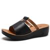 Fashion 2025 Womens Summer Slipper Retro Wedge female Casual Sandals Premium Open Toe Genuine leather sandal Vintage Non-Slip slipper