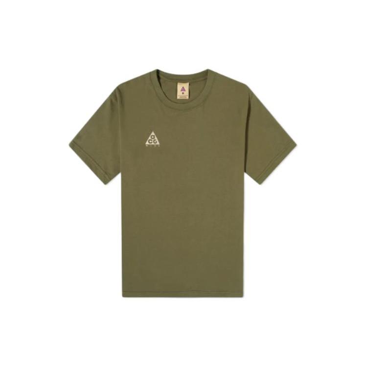 Nike ACG T Shirts Men's Green Crew Neck Moderate BQ7343-325