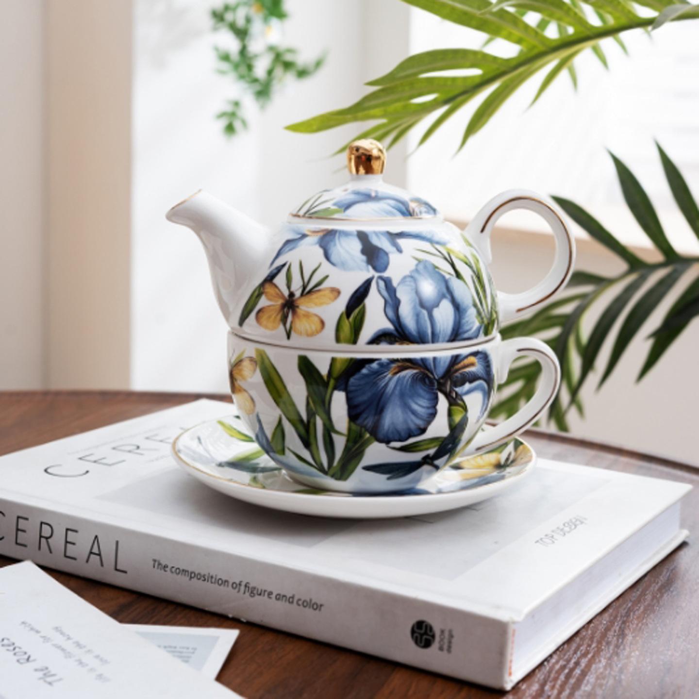 

Flower Qimeng Coffee Cup High-end exquisite child and mother pot English afternoon tea set Exquisite gift coffee cup and saucer set 800g