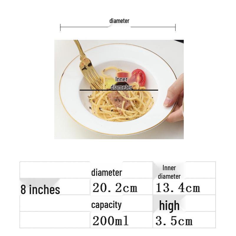 Nordic Gold Rim Steak Knife & Fork Plate Set - Western Dining & Breakfast Tableware