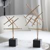 Modernes Licht Luxus Zuhause Weiche Dekoration Musterzimmer Abstrakt Kreative Geometrische Metallkunst Laminierte Kreuzstern Ornamente