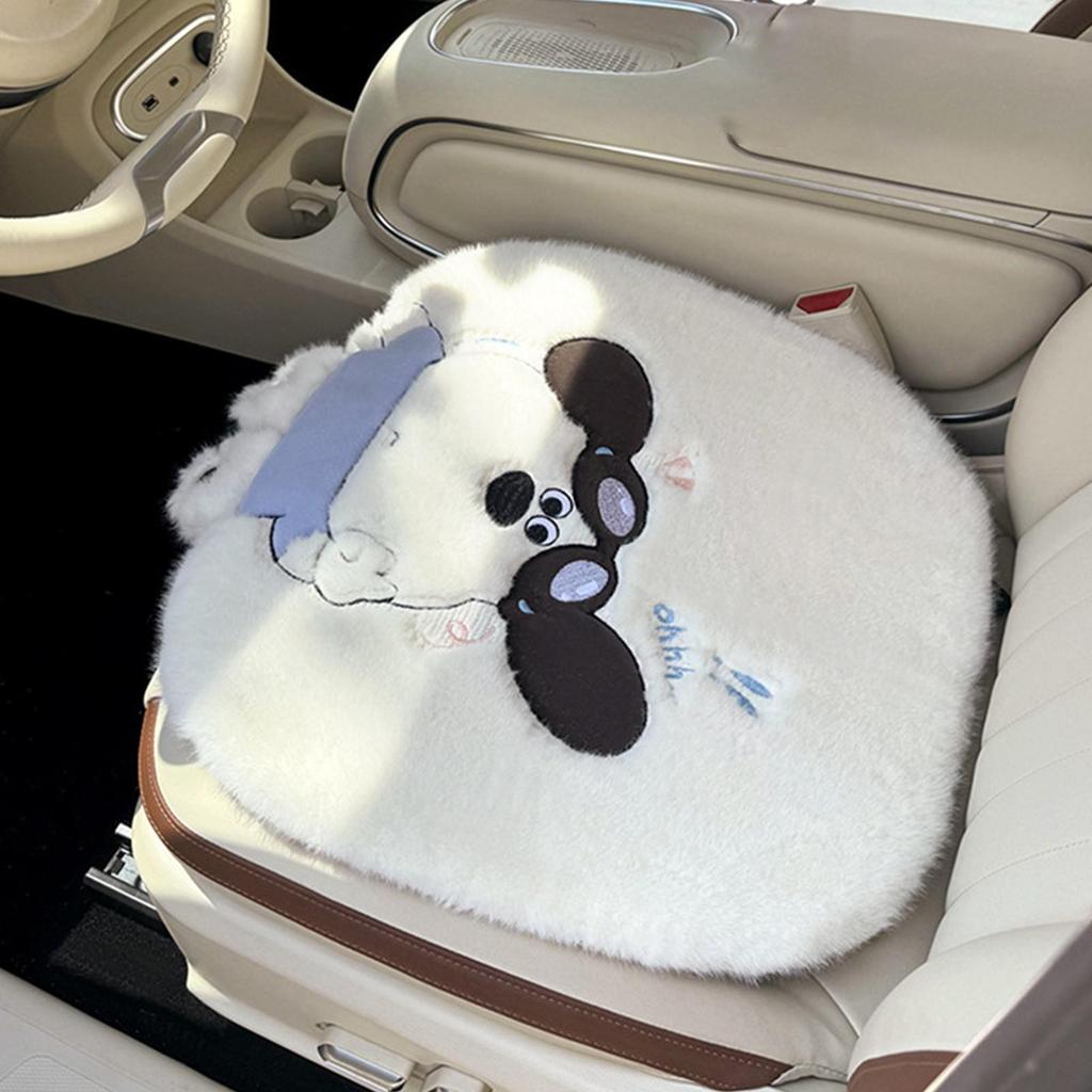 Seat Cushion Cartoon Puppy Plush Seat Cushion Armchair Sitting Pad For Elderly Chair Office Travel Wheelchair Truck Airplane