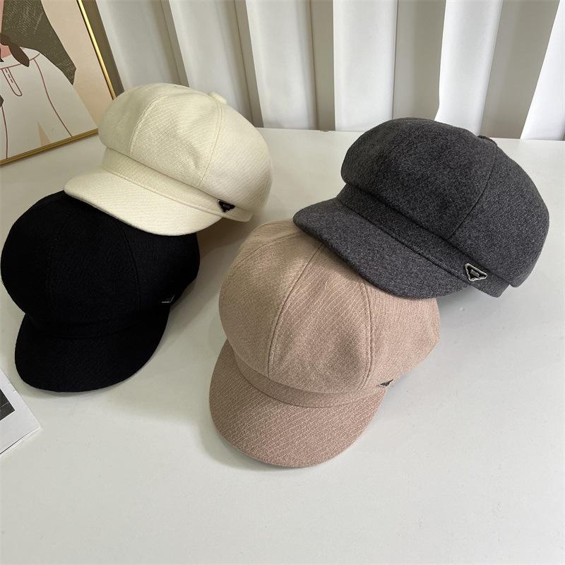 

Fashion duck tongue octagonal hat children s spring and autumn versatile face newsboy hat street niche beret M（56-58cm） сірий колір