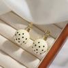 Zinc Zinc Alloy Polka Dot Earrings Black White Dangle Earrings Retro Round Ball Ear Buckles  Daily Wear