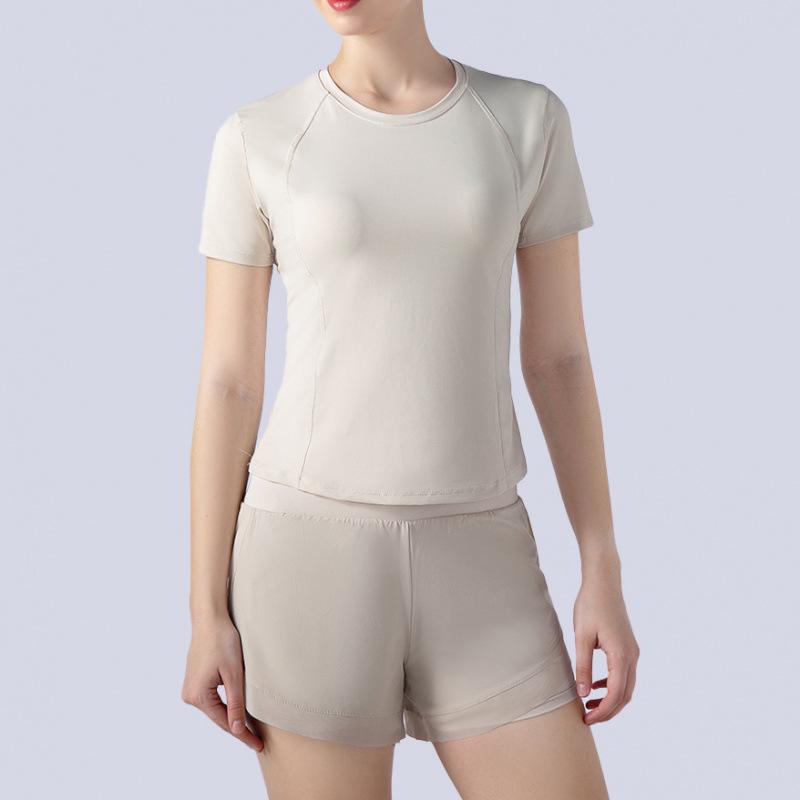 Women's Quick-Dry Mesh Yoga Top - Anti-Exposure, Short Sleeve, Summer Slimming.