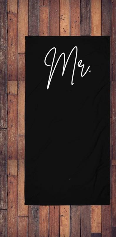 Mr Mrs bride groom Couples Newlywed Just Married Beach Towel Wedding Honeymoon Bachelorette Party Bridal Shower Anniversary Gift