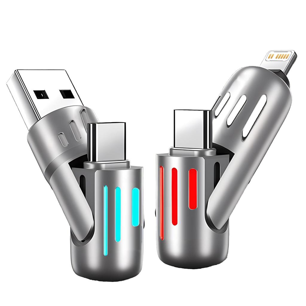 4 in 1 Functional 240W Super Fast Charge USB Type C Liquid Silicone Aluminum Alloy Data Cable For iPhone Huawei Samsung Xiaomi