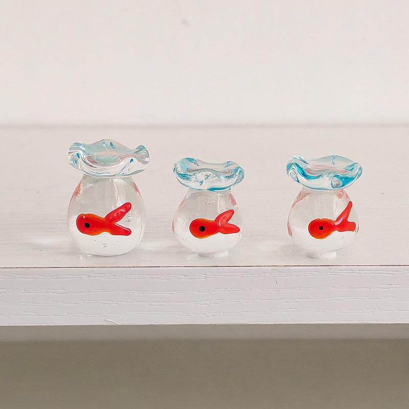 Creative Mini Pocket Goldfish Colored Glaze Transparent Lucky Bag Glass Figurines Handmade Home Decoration Accessories 2025 New
