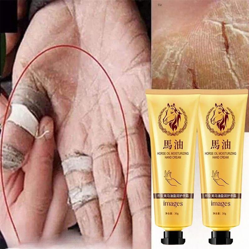 Крем для рук с лошадиным маслом Нежирный увлажняющий крем для рук для мужчин и женщин, Питательный для всех сезонов 2PCS
