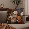 Beautiful Oil Painting Flowers Pillow Case Anti-dustmite Pillowcase Invisible zipper silky short plush Sofa cushion cover