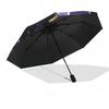 Anime Character, Purple Theme- Automatic Opening and Closing, 8-rib Structure Portable Umbrella, Suitable for Men and Women In All Seasons -