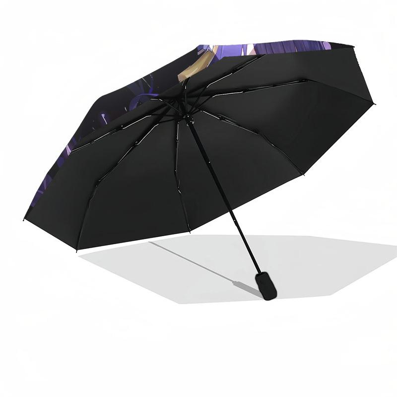 Anime Character, Purple Theme- Automatic Opening and Closing, 8-rib Structure Portable Umbrella, Suitable for Men and Women In All Seasons -
