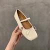 Fashion Bailamos Autumn Women Flats Fashion Square Toe Shallow Ladies Dress Mary Jane Shoes Soft Flat Heel Casual Ballerinas Shoes