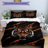 3pcs Orange Stripes Tiger Quilt Set Cartoon Themed Bed Quilt Set Lovely Character Bedroom Decor Bed Quilt Set Four Seasons (1 Cover + 2Pillowcase