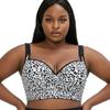 European Plus Size Leopard Print Adjustable Tank Style Full Cup Bra for Women