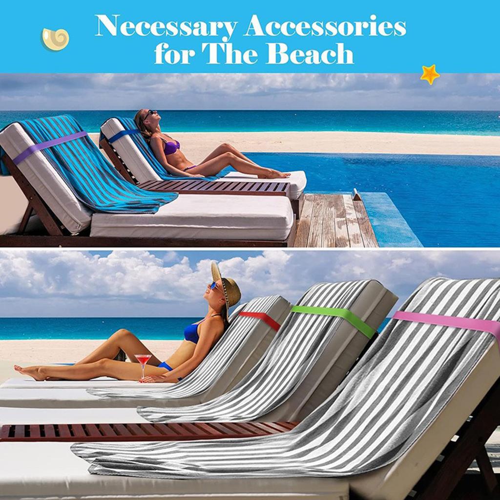 Bandas Elásticas para Toalla de Silla de Playa Correas Elásticas para Toallas Pinzas Portátiles para Toalla de Baño Bandas Elásticas para Sillas para Actividades al Aire Libre