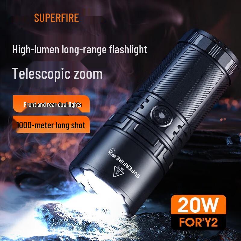 SupFire Y2 High-Power Rechargeable Zoom Flashlight