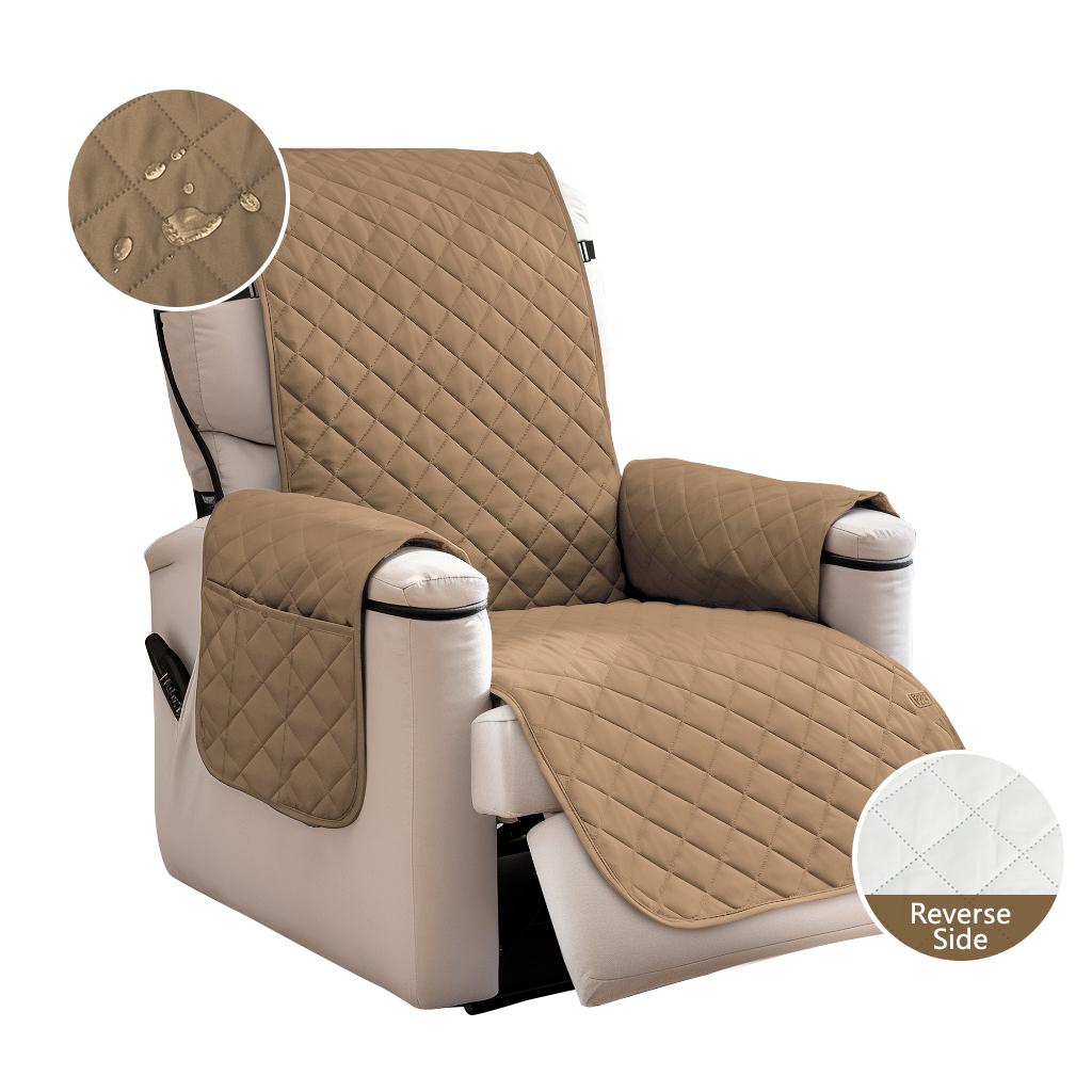 100% Waterproof Recliner Chair Covers Recliner Cover Non-Slip Dog Chair Cover Washable Slipcover With Pocket Elastic Straps