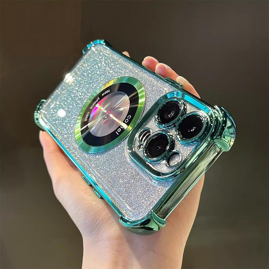 Applicable To iPhone11 Electroplated Four-corner Space Phone Case Apple 11P Gradual Change Glitter Missed Magnetic Suction I11 Soft Cover