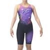 Swimsuit Fitness One Piece Spats Half Snug Navy x Purple O [Arena] (Open Back, Leg, Pad) Women's (NVPP)