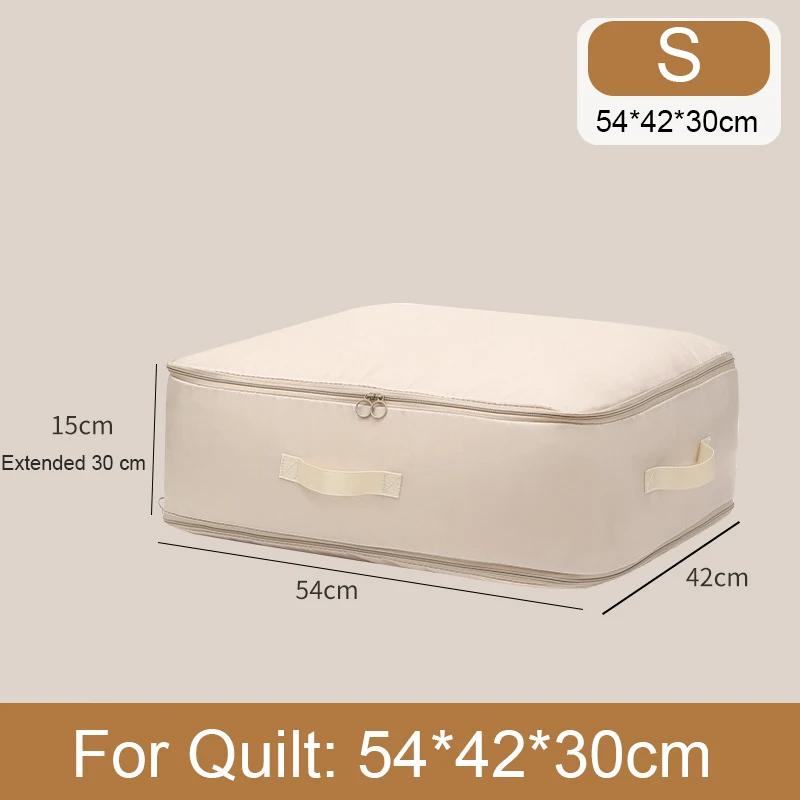 

Большая вместительная сумка для хранения одеял, тканевая компрессионная сумка для спальни, сумка для хранения пуховых одеял, органайзер для гардероба, экономия места, сжимаемая сумка For Quilt-S бежевый