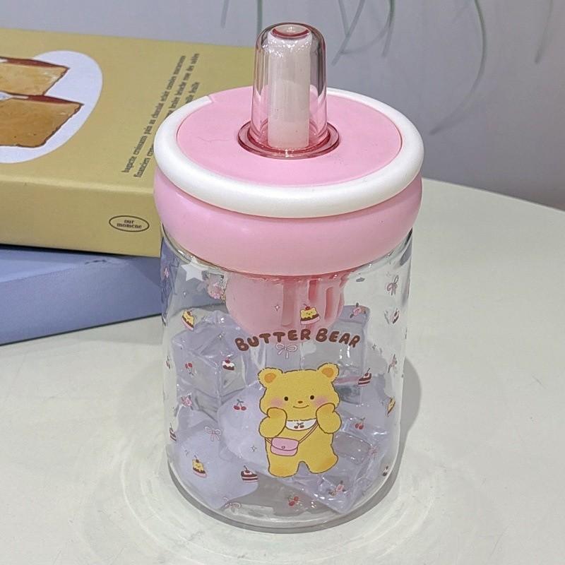 Cute Bear Plastic Water Bottle For Kids With Large Capacity And Leakproof Lid