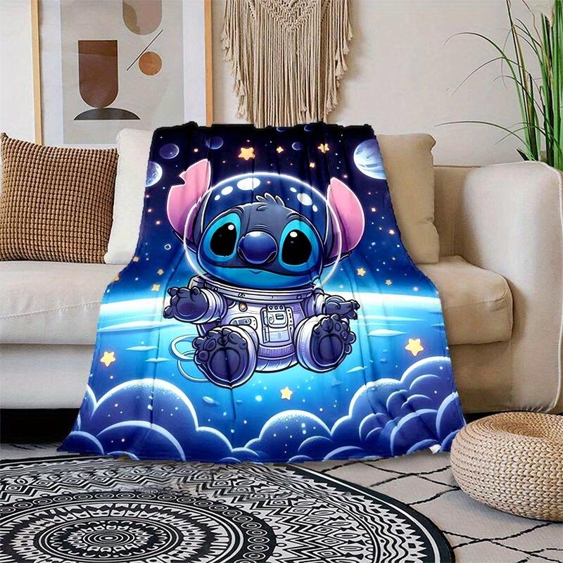 1pc Stitch Printing Blanket - Soft, All-Season Throw for Office Blanket, Personalized Gift with Adorable Cartoon Design