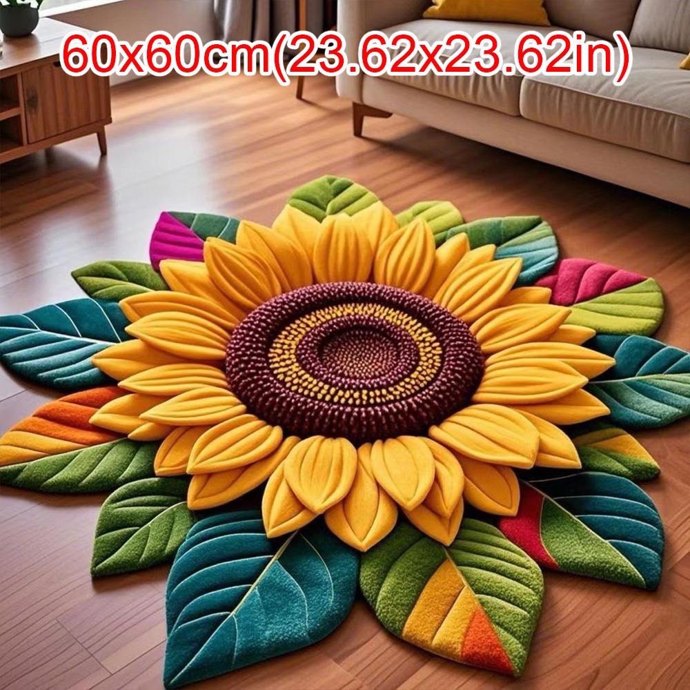 Soft Sunflower Mat Special-shaped Flower Carpet Door Gasket  for Living Room Tea Table Bedside